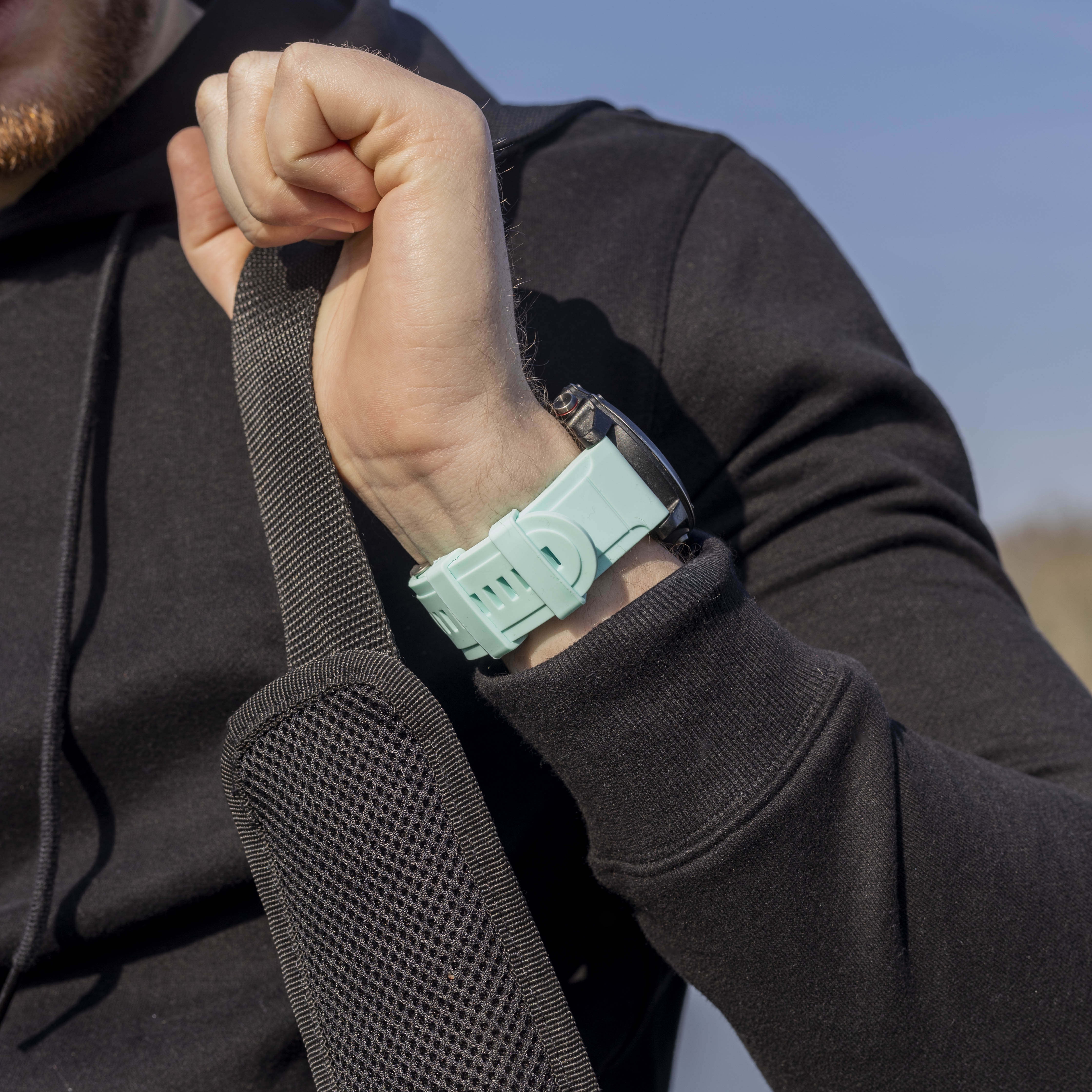 Correa silicona brillante Garmin Fenix 5x/6x (aqua)