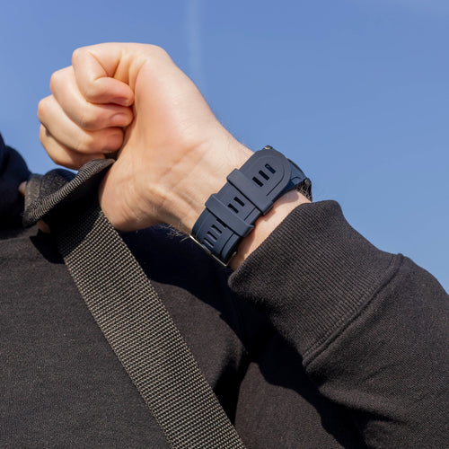 Bracelet silicone brillant Garmin Fenix 5x/6x (bleu foncé)