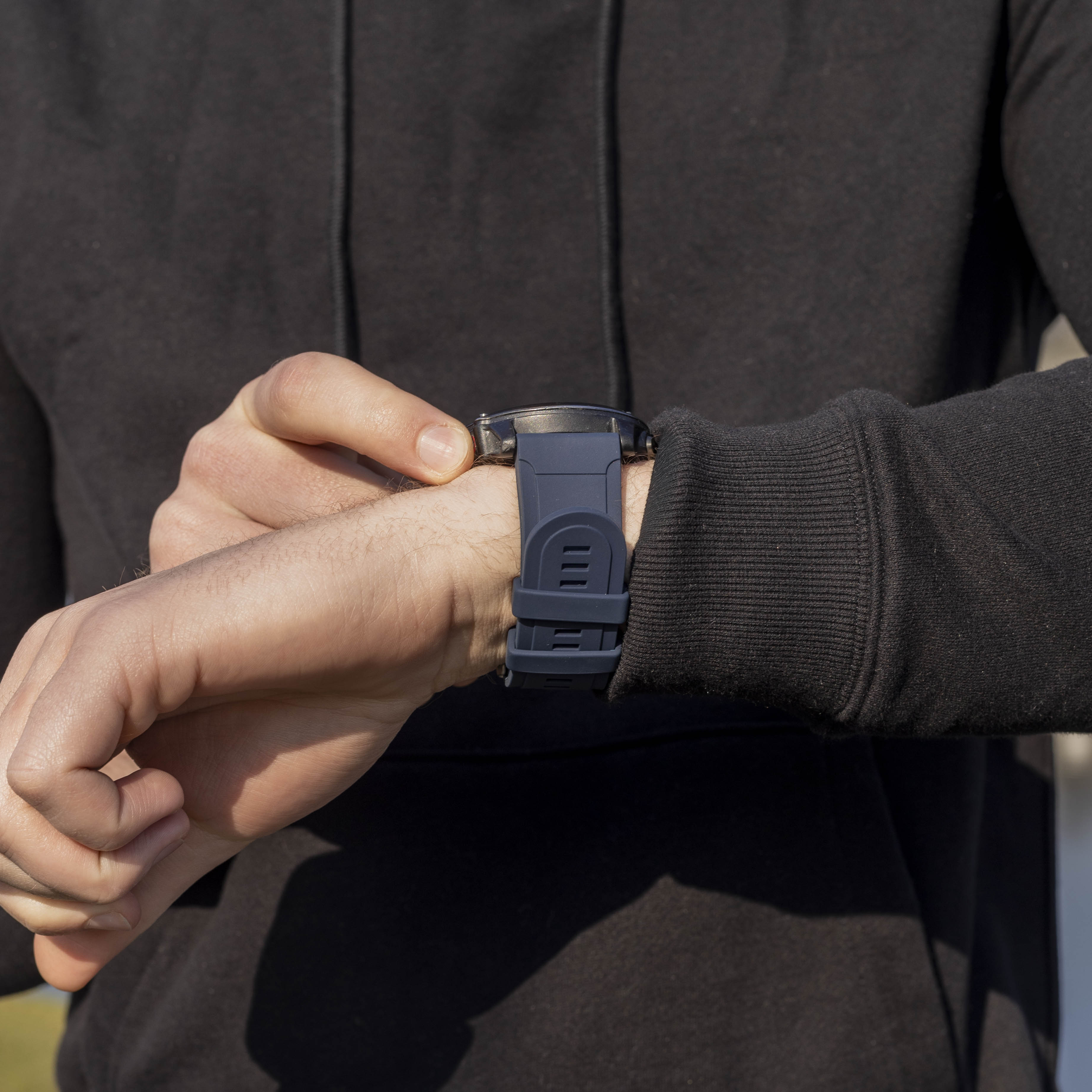 Correa silicona brillante Garmin Fenix 5x/6x (azul oscuro)