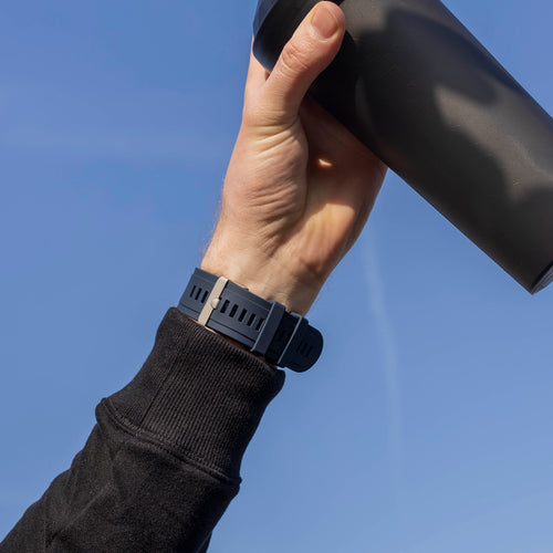 Bracelet silicone brillant Garmin Fenix 5x/6x (bleu foncé)