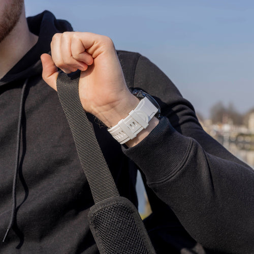 Garmin Fenix 5x/6x glänzendes Silikonarmband (Weiß)