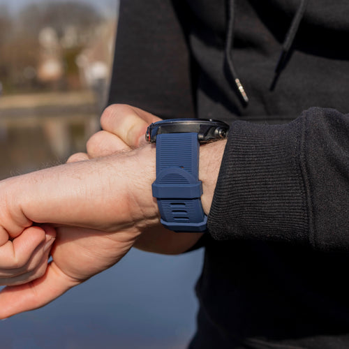 Garmin Quatix 3 / 6x / 7x Solar Silicone Strap (Dark Blue)
