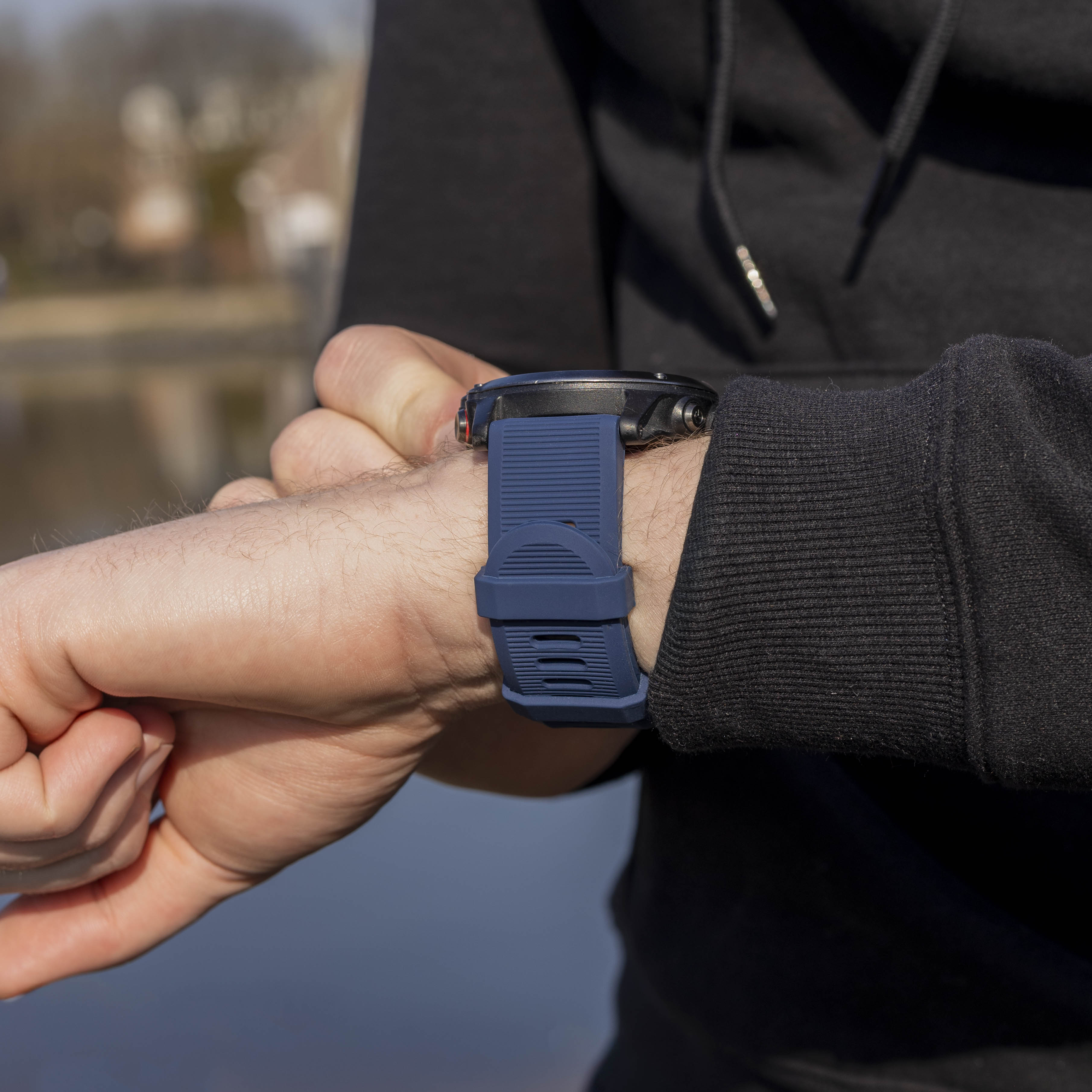 Garmin Fenix 3 siliconen bandje (donkerblauw)