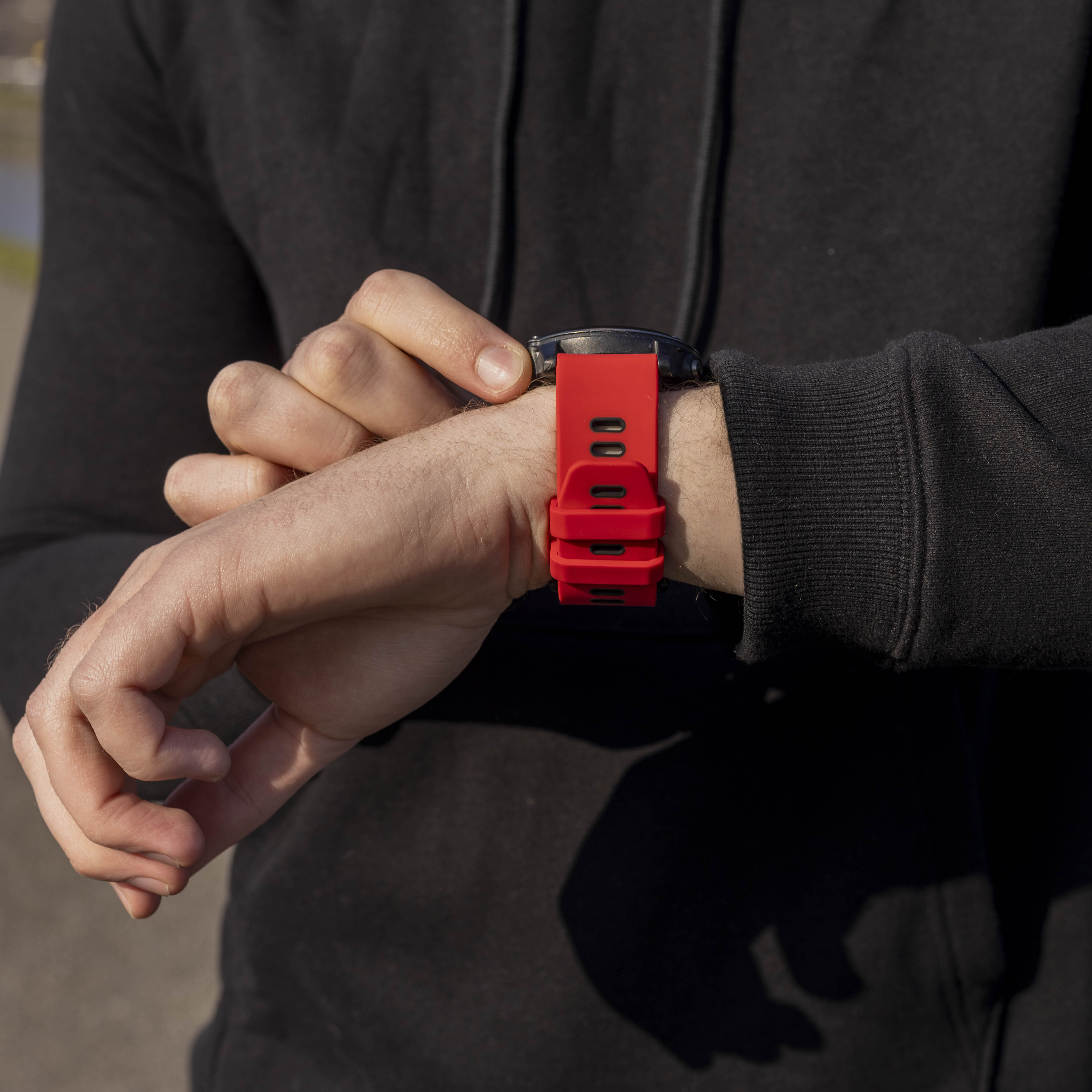 Garmin Fenix 7x Silicone Strap Tough (Red/Black)
