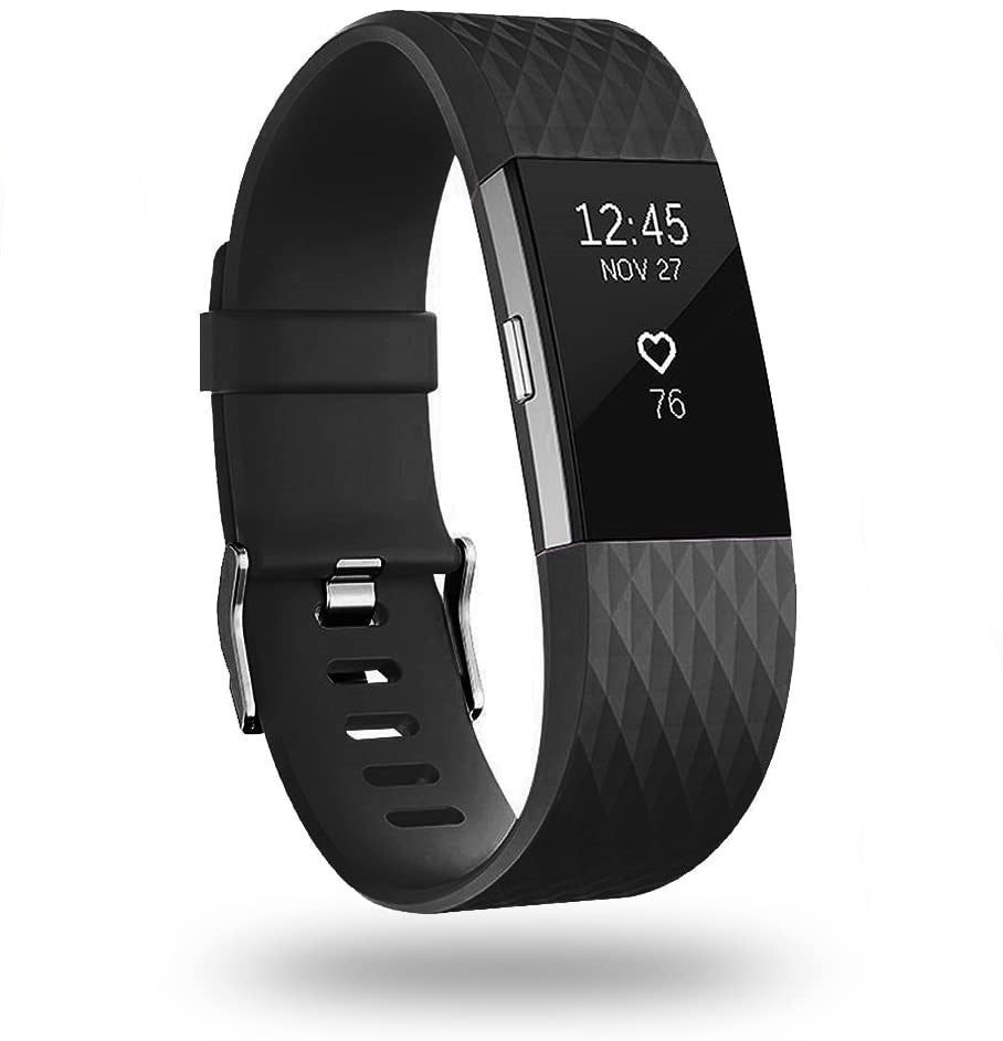 fitbit-charge-2-diamant-silicone-band-zwart