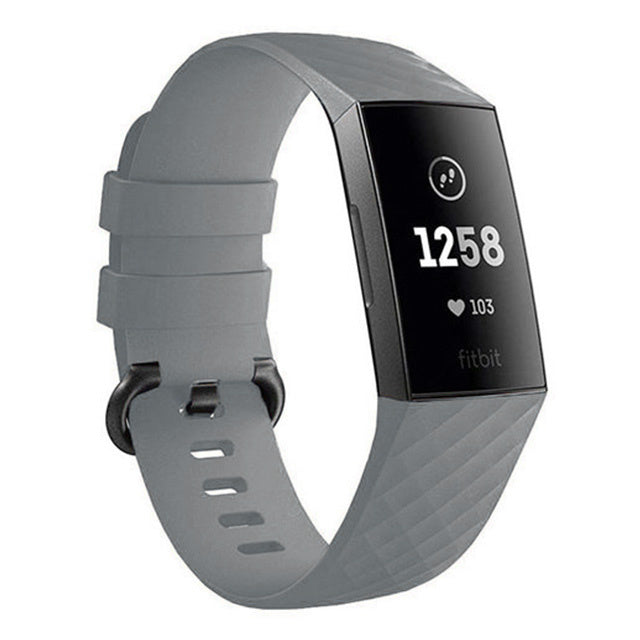 fitbit charge 4 silicone strap grey