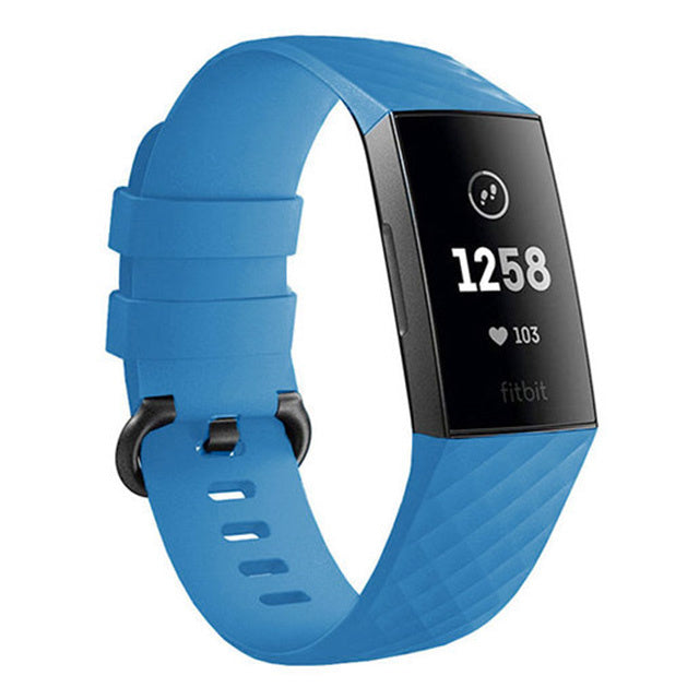 fitbit charge 4 silicone strap light blue