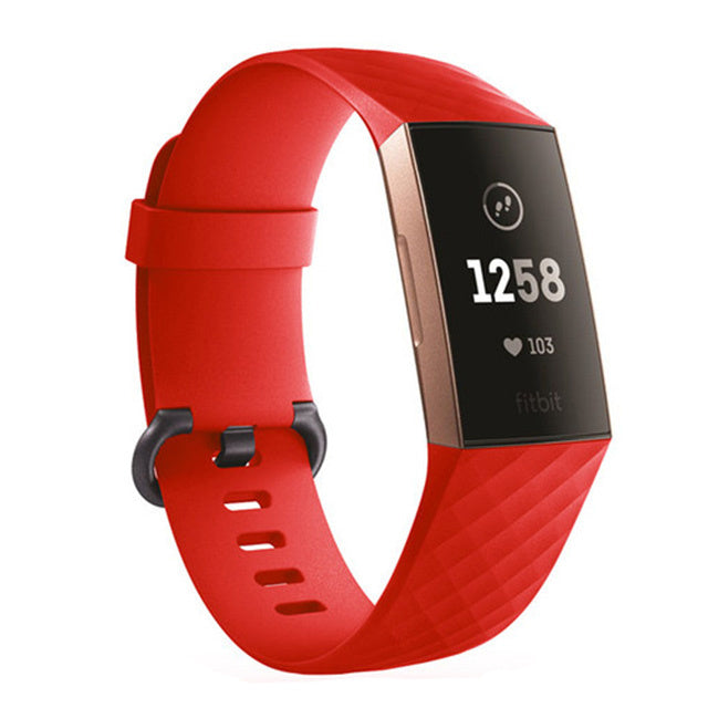 fitbit charge 4 silicone strap red