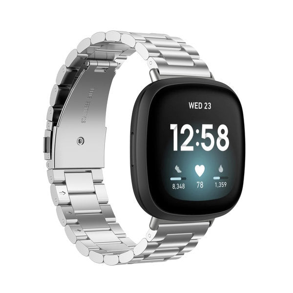 fitbit versa 3 fitbit sense gliederarmband silber