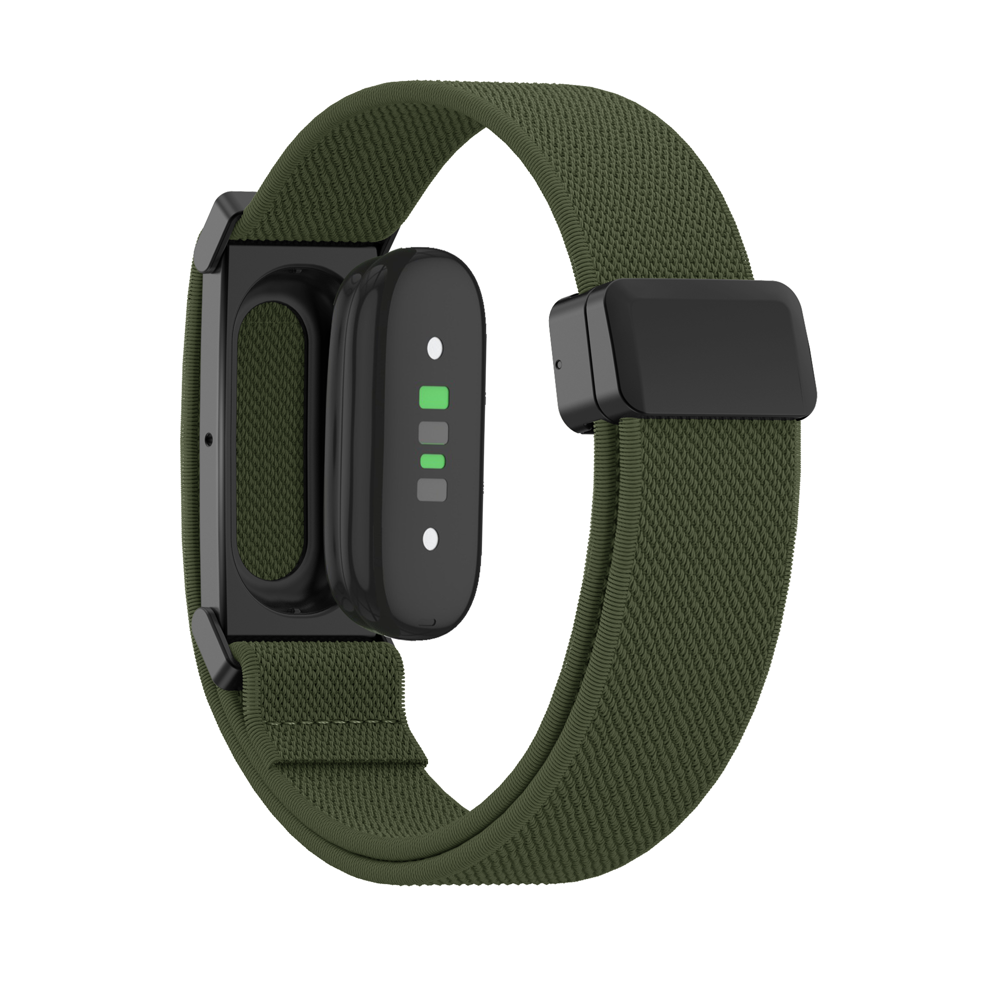 Bandz Fitbit Air Biceps Nylon Bracelet with D-buckle (Army Green)
