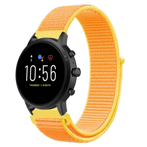 Bracelet nylon Fossil Gen 4 Explorist HR (jaune clair)