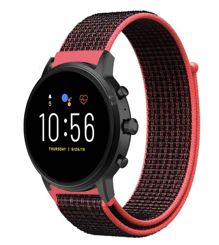 fossil-gen-5-nylon-bandje-zwart-rood