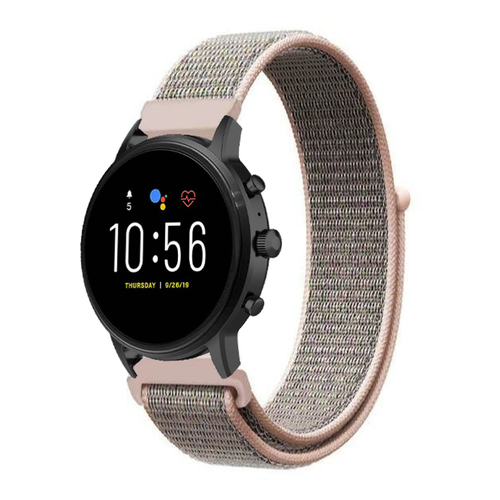 Fossil Gen 4 Explorist (HR) Nylonarmband (Grau/Rosa)