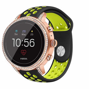 Correa deportiva Fossil Gen 4 Venture HR (negro/amarillo)
