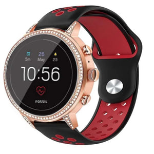 fossil-gen-5e-42mm-silicone-zwart-rood