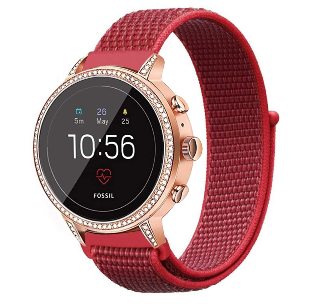 fossil-gen-5e-nylon-bandje-rood