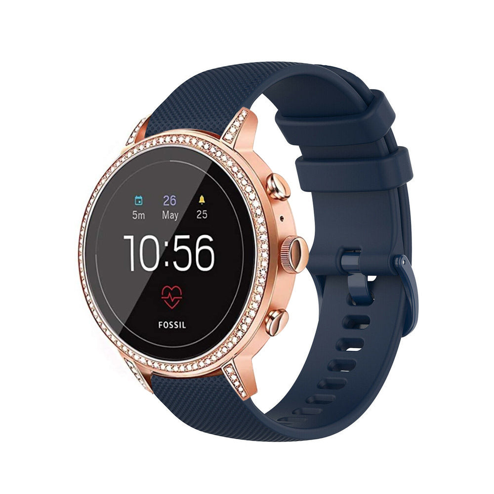 Fossil Gen 4 Venture (HR) Silicone Strap (Dark Blue)