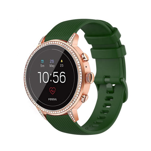 Fossil Gen 4 Venture (HR) siliconen bandje (legergroen)