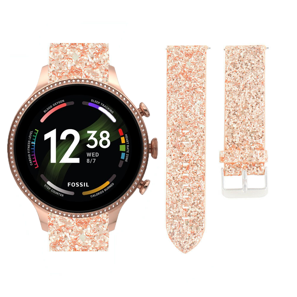 fossil-gen-6-44mm-glitter-bandje-rose