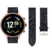 Fossil Gen 6 - 44mm leren glitter bandje (zwart)