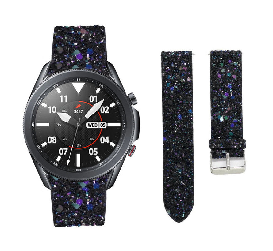 galaxy-watch-3-45mm-leer-glitzer-armband