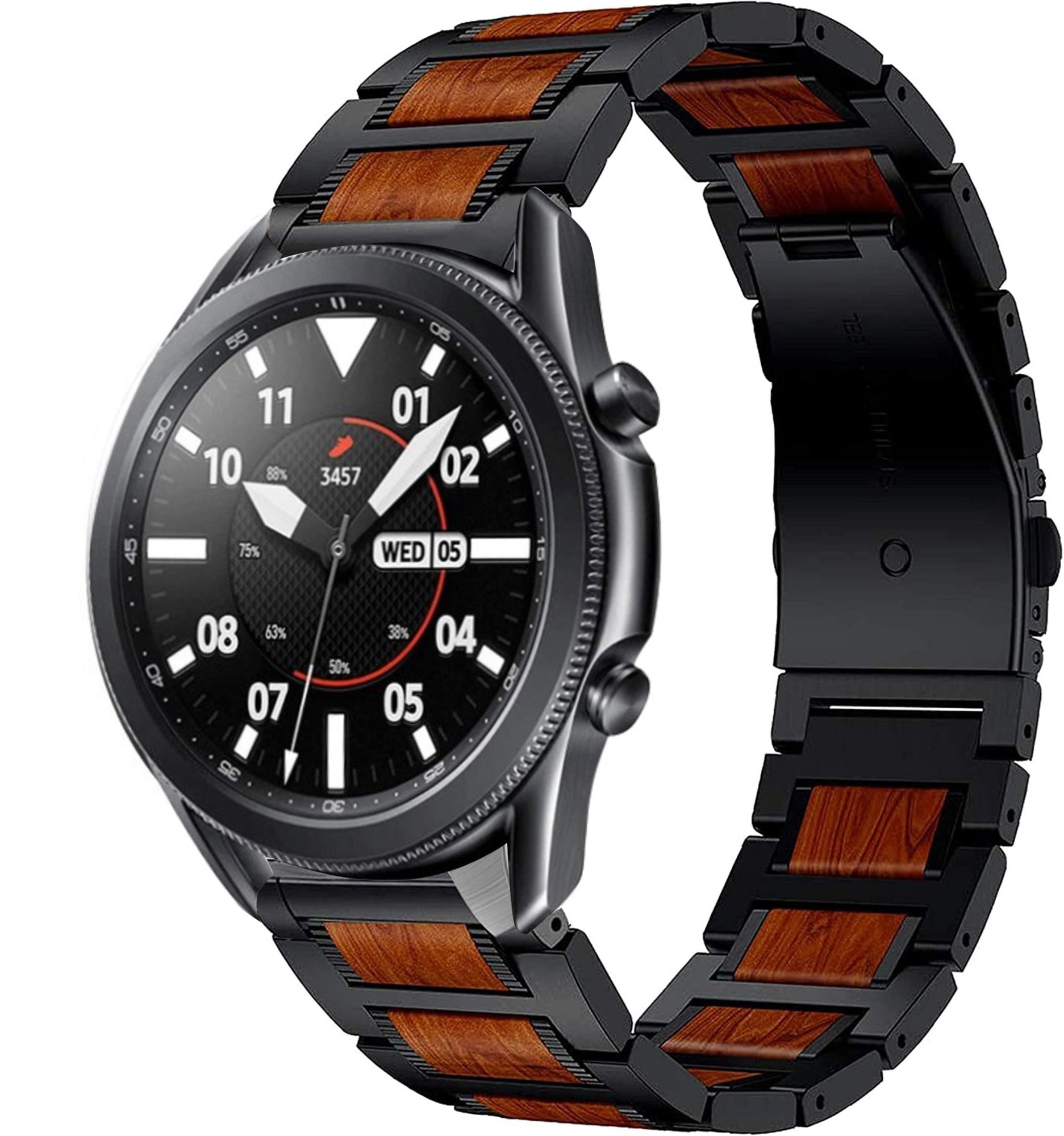 galaxy-watch-3-45mm-stalen-houten-band-zwart