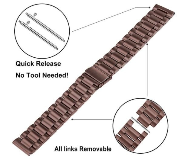 Amazfit Bip U (Pro) Steel Strap (Bronze-Brown)