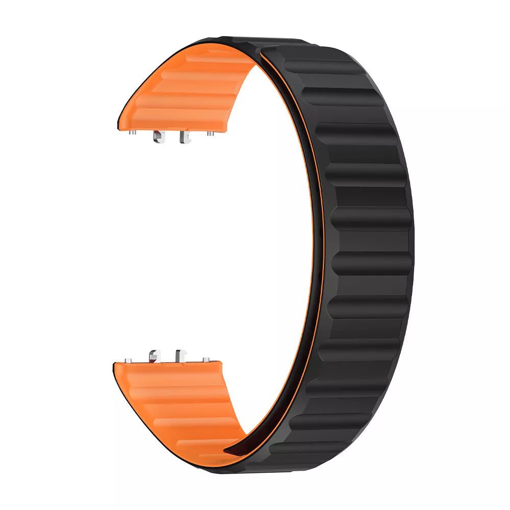 Correa de silicona magnética Samsung Galaxy Fit 3 (negra/naranja)