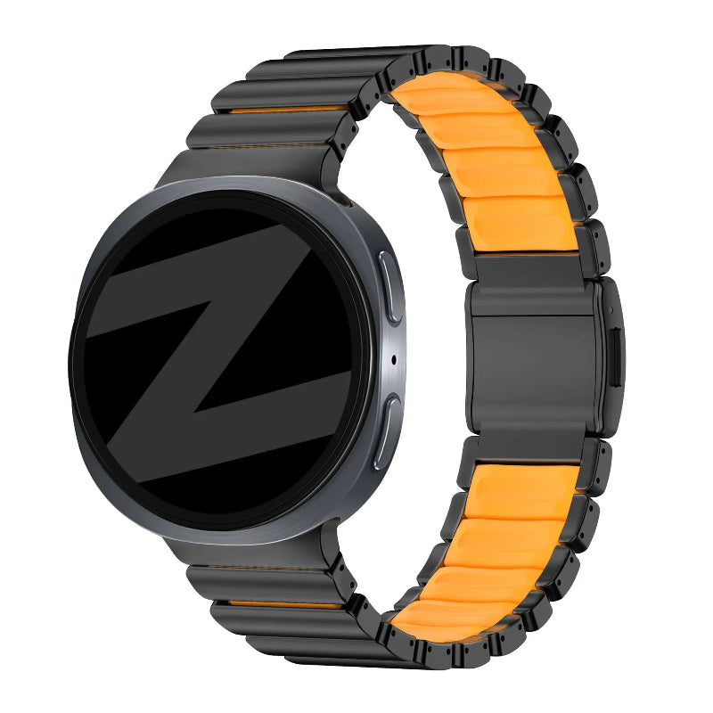 galaxy watch 8 titanium hybrid band back orange