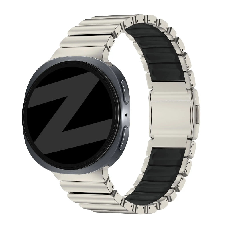 Bandz Samsung Galaxy Watch 8 Classic Titanarmband 'Hybrid' (Titan/Schwarz)
