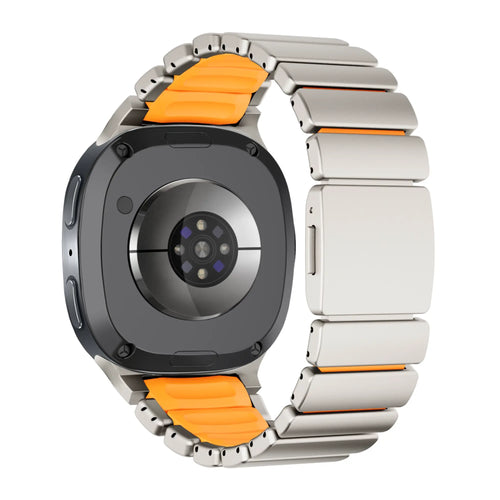 Bandz Samsung Galaxy Watch 8 - 40mm Titanarmband 'Hybrid' (Titan/Orange)