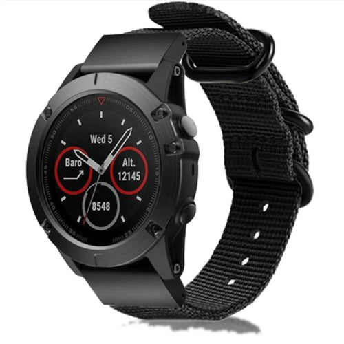 Correa nylon con hebilla Garmin Fenix 5/6 (negro)