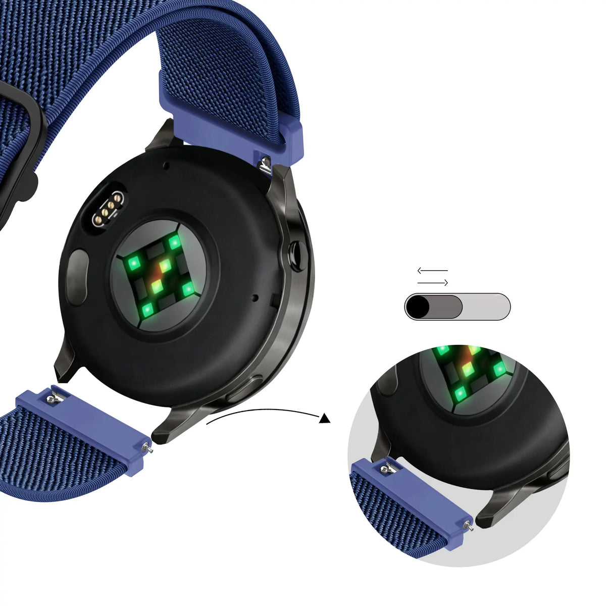 Bandz Garmin Vivoactive 5 Elastic Strap (Dark Blue)