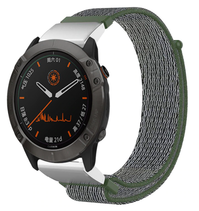 garmin-fenix-5-6-nylon-band-groen