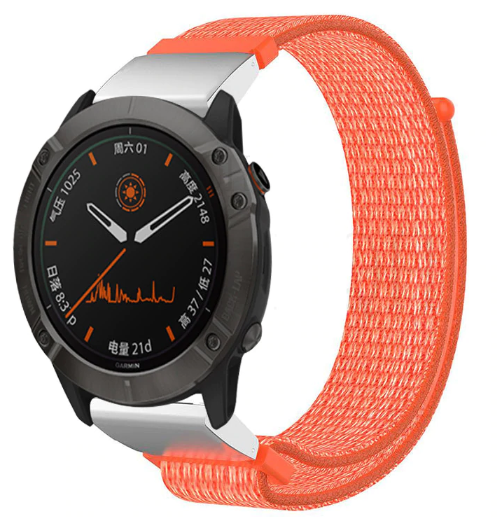 garmin-fenix-5-6-nylon-band-oranje