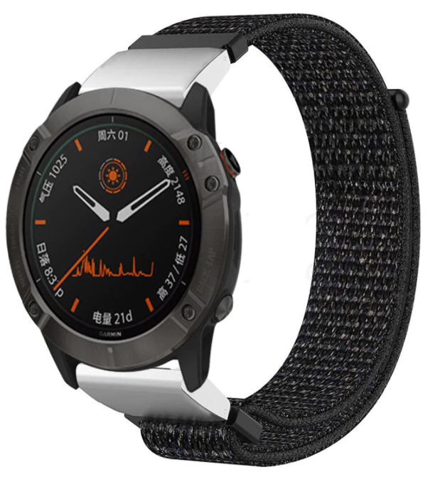 garmin-fenix-5-6-nylon-band-zwart