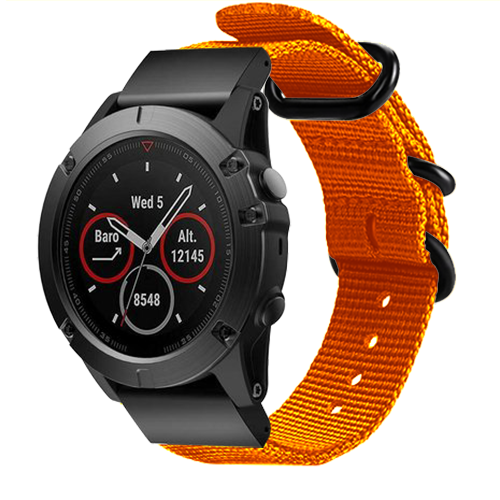 Garmin Quatix 8 Pro - 47mm nylon gesp band (oranje)