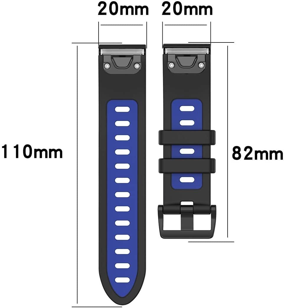 Garmin Descent Mk3(i) - 43mm Sport Buckle Strap (Black/Blue)