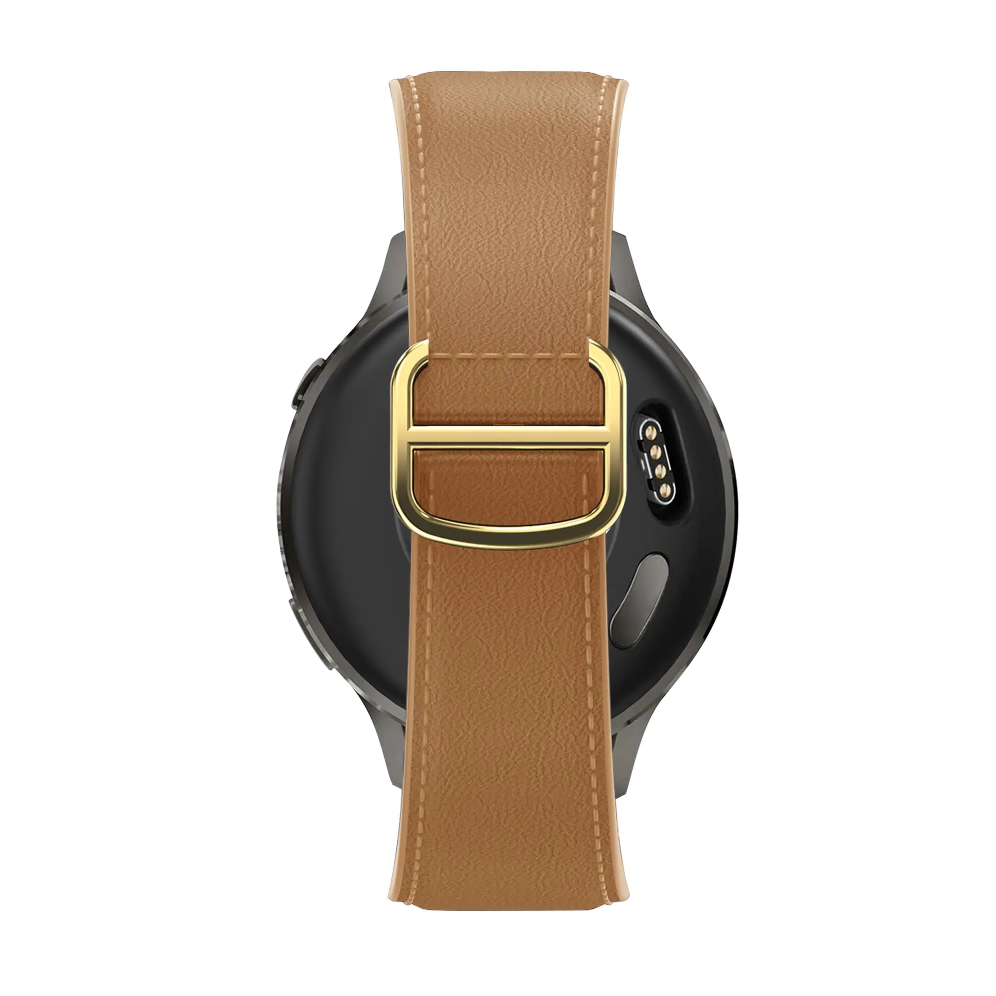 Bandz Bracelet cuir 'D-Type' Garmin Venu 2 Plus (thé au lait)