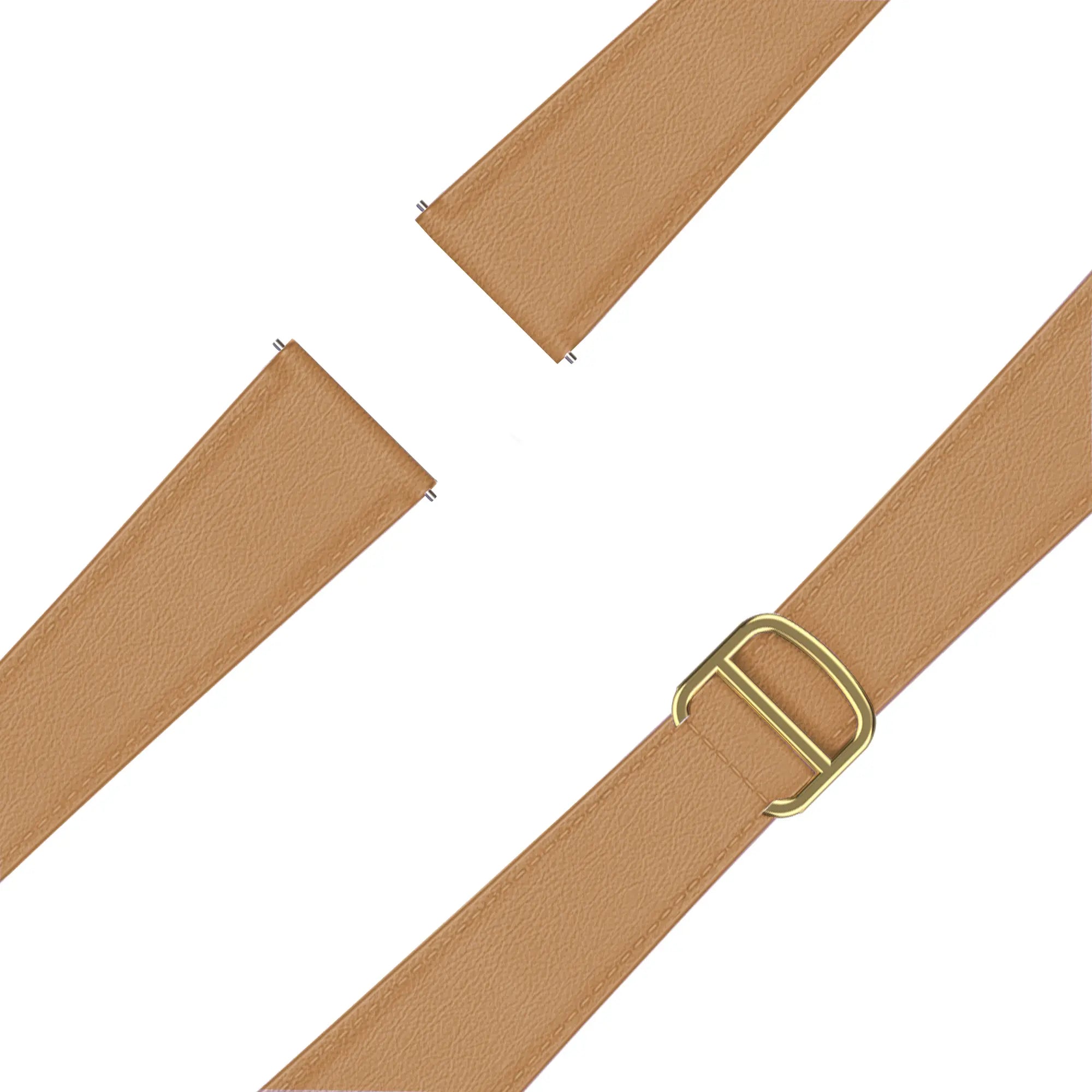 Bandz Bracelet cuir 'D-Type' Garmin Venu 2 Plus (thé au lait)