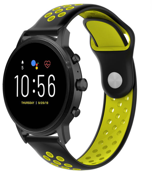 Fossil Gen 4 Explorist (HR) Sport Strap (Black/Yellow)