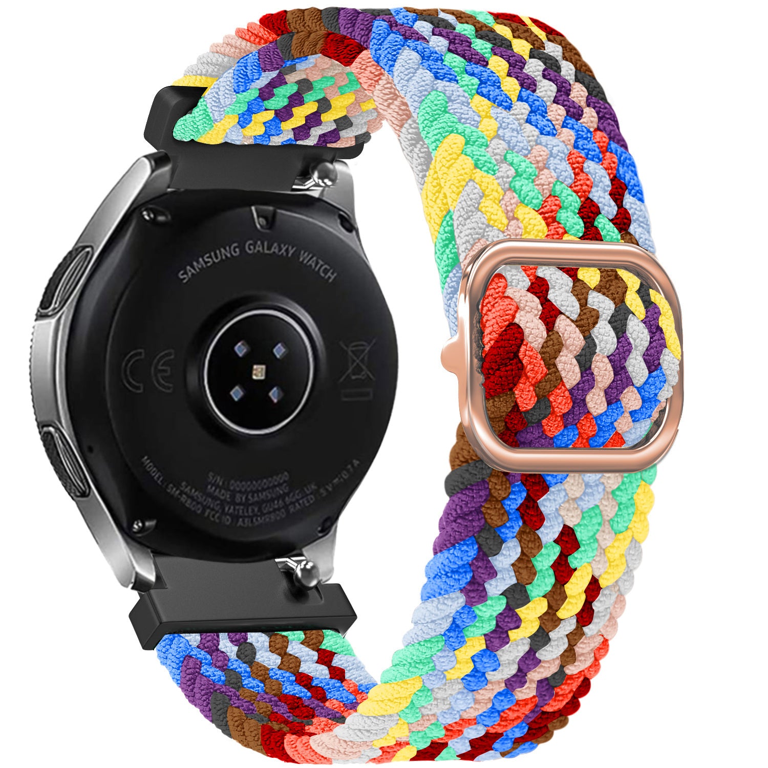 Correa reloj nylon tejida 20mm - universal (arcoiris)