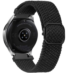 Uhrenarmband aus gewebtem Nylon 20mm - Schnellverschluss (Schwarz)