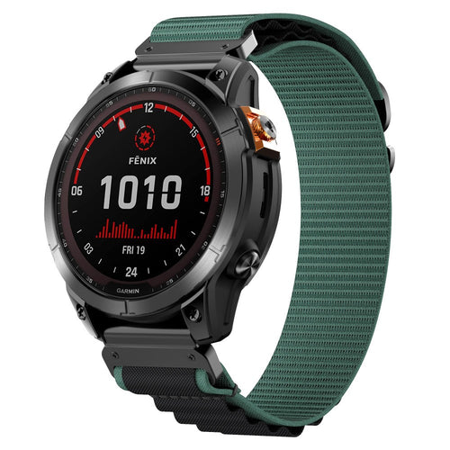 Garmin Epix Pro (Gen 2) 47mm Alpine Nylon Armband (Grün/Schwarz)
