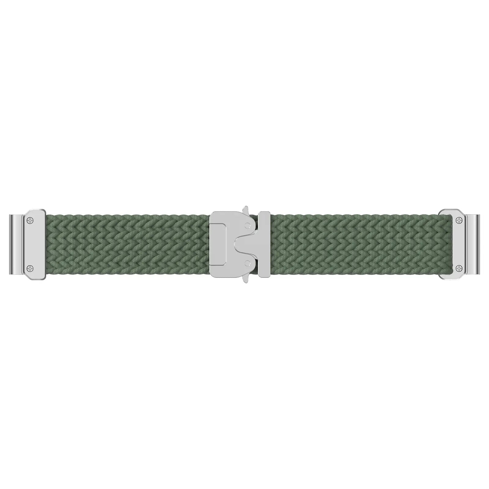 Garmin Quatix 8 Pro - 47mm gevlochten band met P-buckle (groen met zilver)