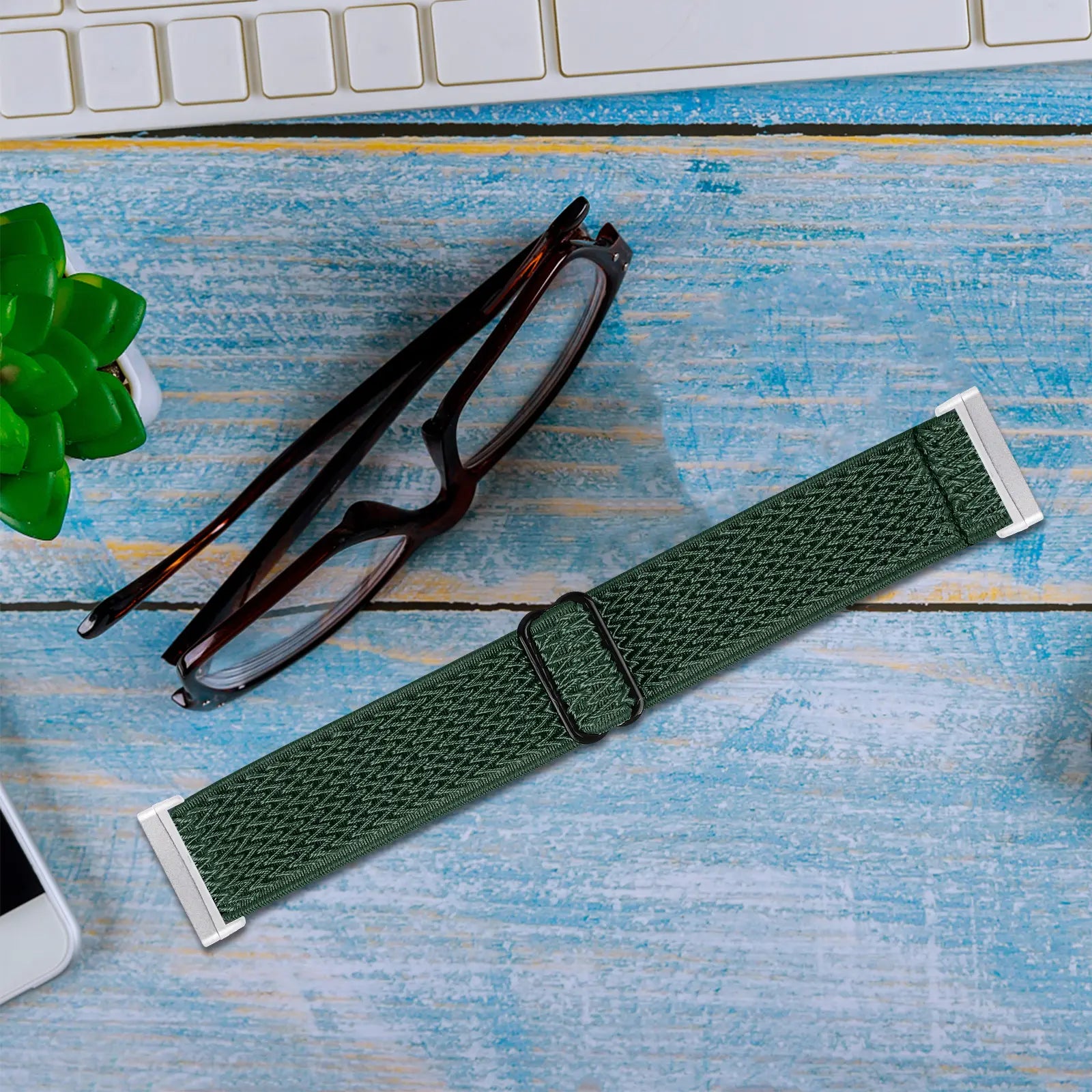 Fitbit Sense 2 Elastisches Armband (Grün)
