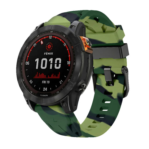 Bracelet silicone race Garmin Forerunner 955 (vert camouflage)