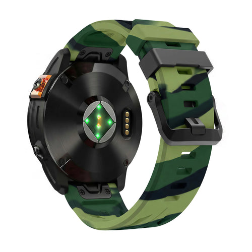 Bracelet silicone race Garmin Forerunner 955 (vert camouflage)