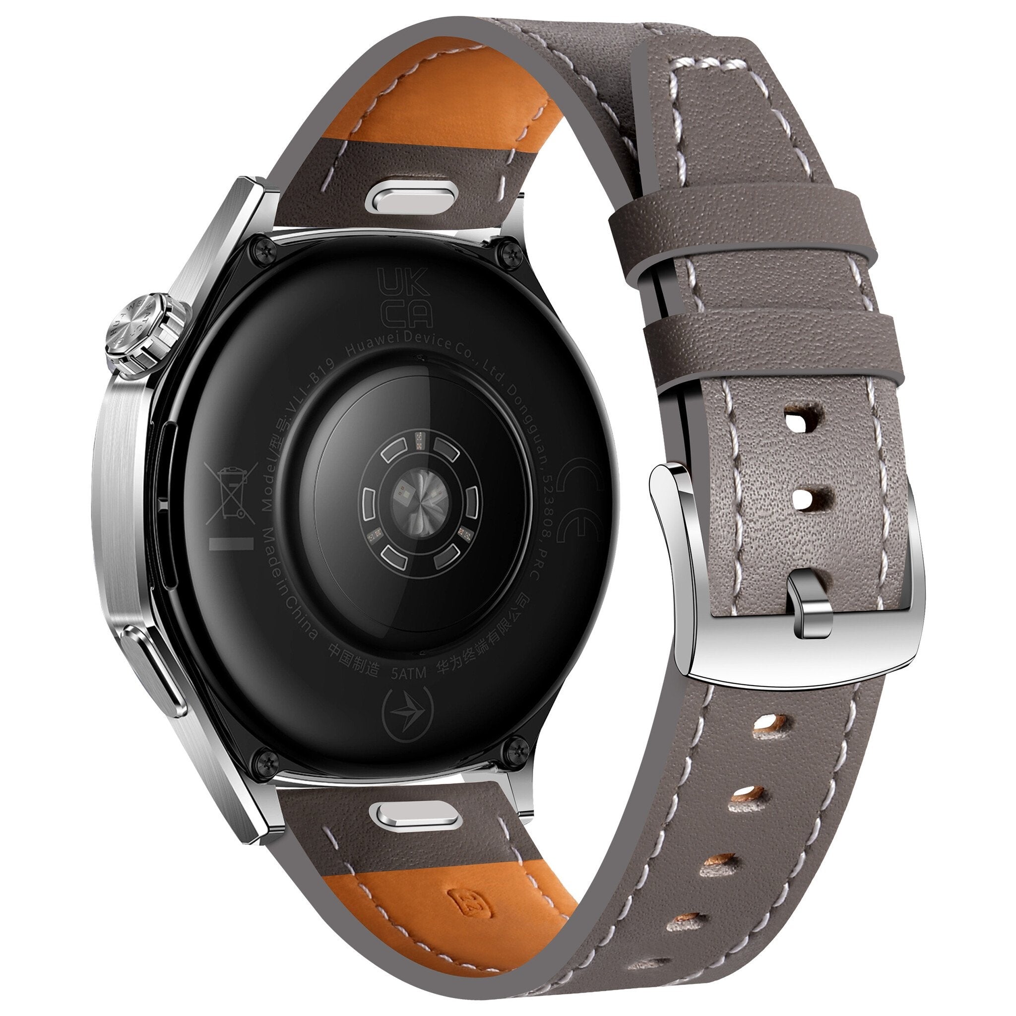 Huawei Watch GT 2 46mm 'One Push' Leather Strap (Grey)