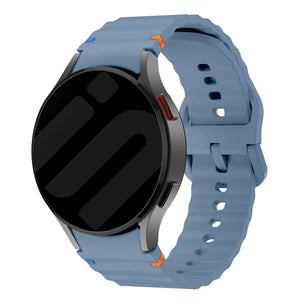 Samsung Galaxy Watch 4 44 mm mit wellenförmigem Armband (Grau/Blau)